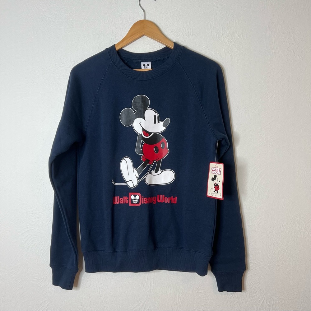 Disney Navy Mickey Mouse Crewneck Sweater NWT size small Walt Disney World